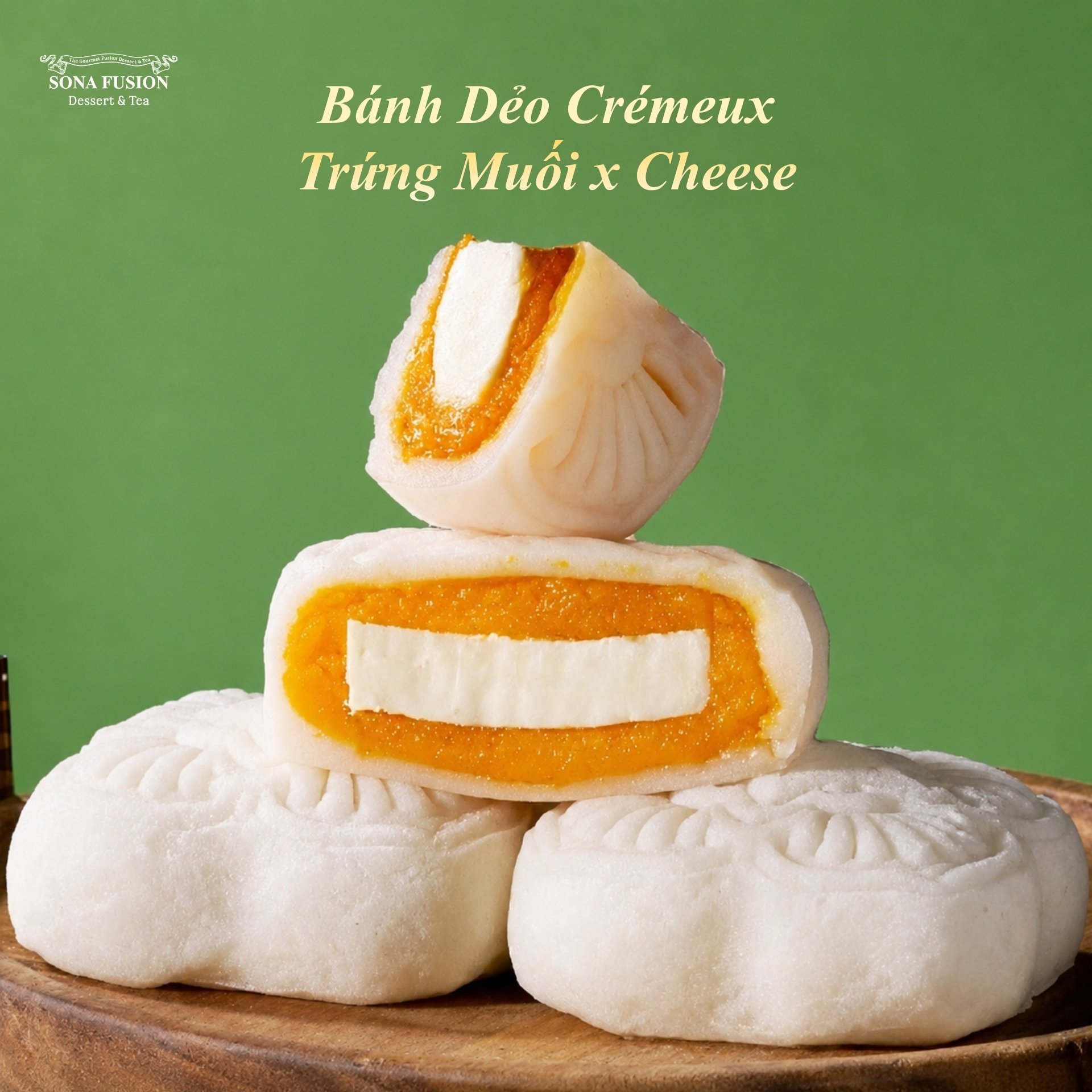 Bánh Trung Thu Dẻo Tuyết Crèmeux Trứng Muối Cheese